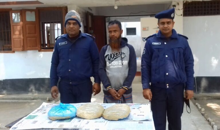 নকলায় ৩ কেজি গাঁজাসহ আটক ১