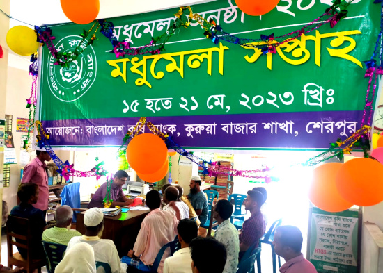 শেরপুরে করুয়া বাজার শাখা ব্যবস্থাপকের প্রচেষ্টায় এগিয়ে যাচ্ছে বাংলাদেশ কৃষি ব্যাংক
