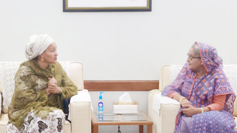 প্রধানমন্ত্রীর সঙ্গে আমিনা জে. মোহাম্মদের সৌজন্য সাক্ষাৎ