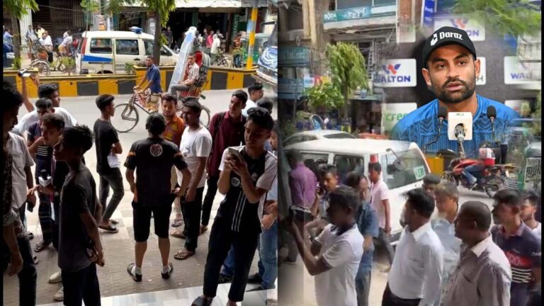 তামিমের অপেক্ষায় হোটেলের সামনে ভক্তদের ভিড়
