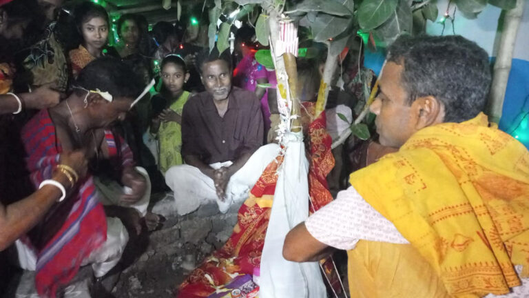 দেশের মঙ্গলের জন্য ধুমধাম করে বিয়ে দেওয়া হলো বট-পাকুড় গাছের