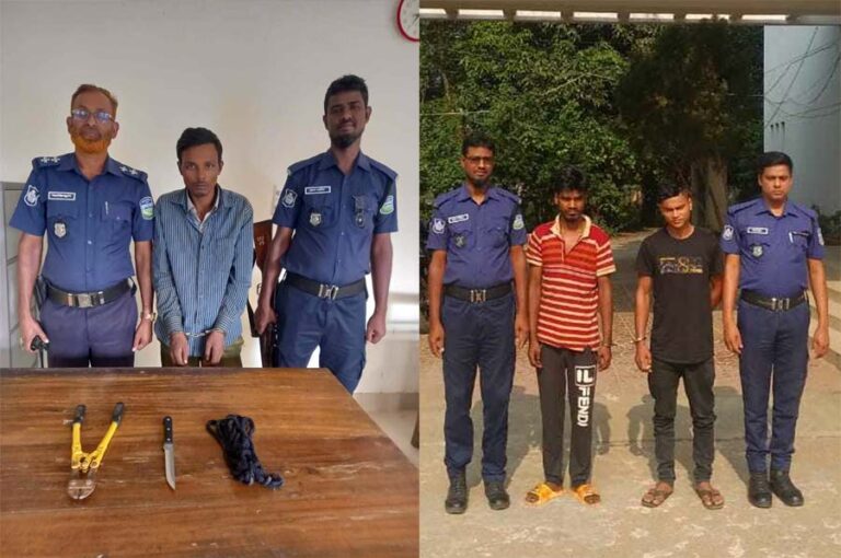ঝিনাইগাতীতে অটো চোর ও ছিনতাইকারীসহ গ্রেপ্তার ৩