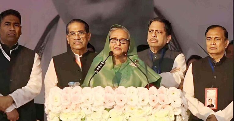 বিএনপি সন্ত্রাস-জঙ্গিবাদ করে মানুষকে অত্যাচার করছে: বরিশালে শেখ হাসিনা