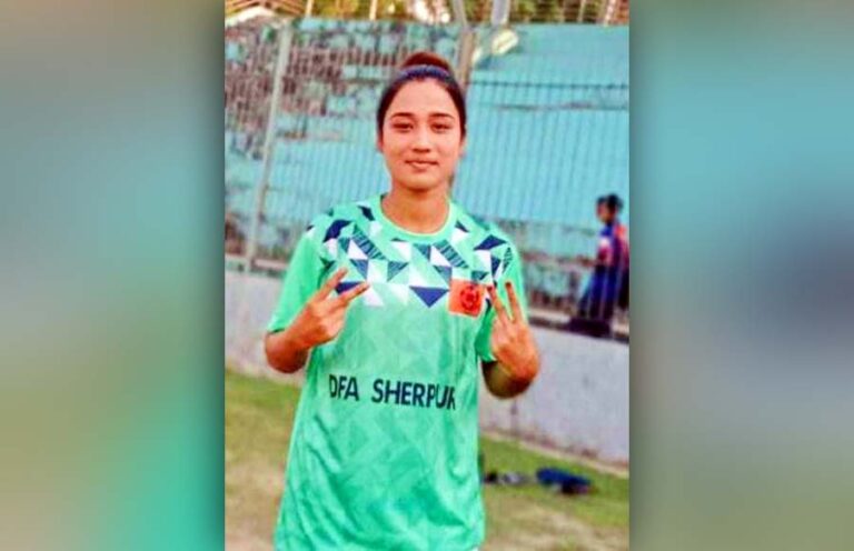 ওমেন্স ফুটবল লিগে খেলছেন শেরপুরের নারী ফুটবলার ভাবনা