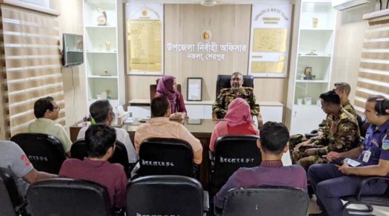 নকলায় সেনাবাহিনীর প্রতিনিধির সাথে সাংবাদিকদের মতবিনিময় সভা অনুষ্ঠিত