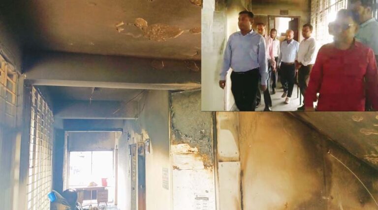শেরপুরে আগুনে পুড়ে যাওয়া জেলা নির্বাচন অফিস পরিদর্শন করলেন আঞ্চলিক কর্মকর্তা
