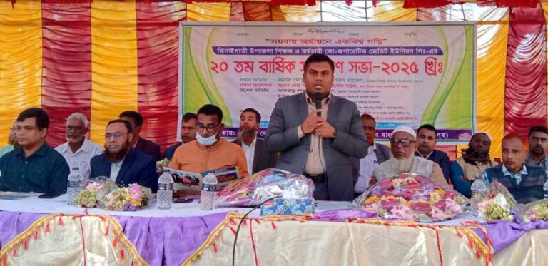 ঝিনাইগাতীতে উপজেলা শিক্ষক ও কর্মচারী সমিতির বার্ষিক সাধারণ সভা অনুষ্ঠিত