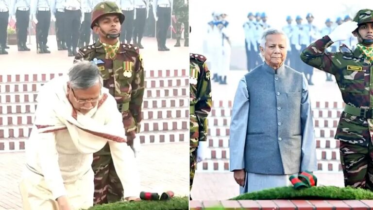 জাতীয় স্মৃতিসৌধে রাষ্ট্রপতি ও প্রধান উপদেষ্টার শ্রদ্ধা