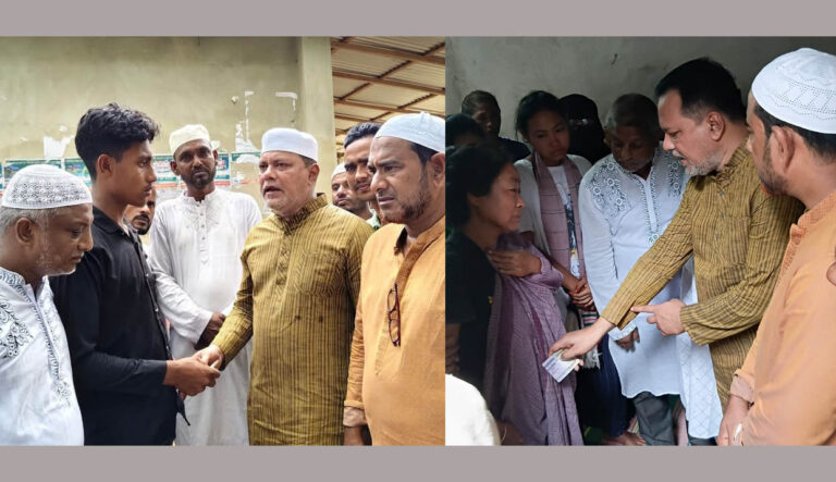 ঝিনাইগাতীতে বন্য হাতির আক্রমণে নিহত ২ জনের পরিবারের পাশে সাবেক এমপি রুবেল