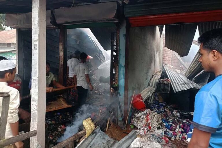 শ্রীবরদীতে অগ্নিকান্ডে ৫ দোকান ভস্মিভুত