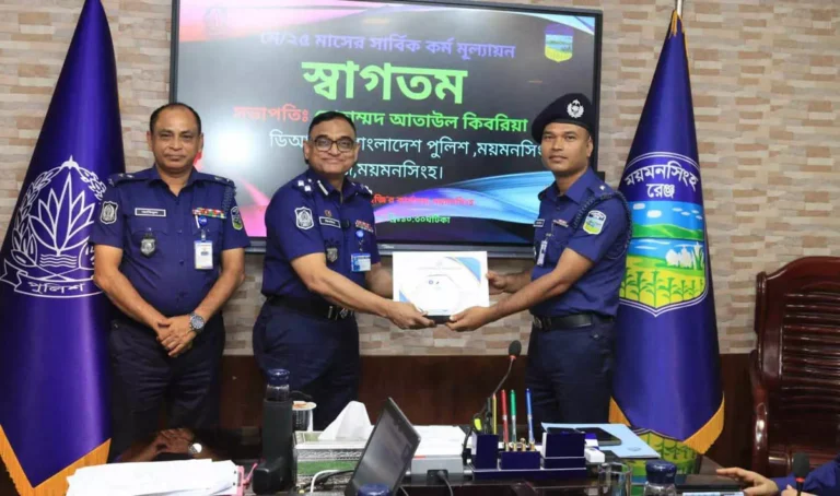ময়মনসিংহ রেঞ্জের শ্রেষ্ঠ ওসি হলেন নালিতাবাড়ীর সোহেল রানা