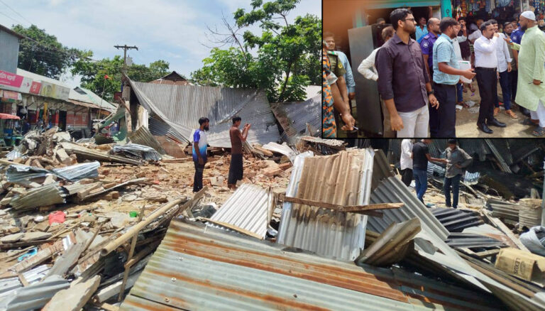 ঝিনাইগাতীতে অবৈধ দখল উচ্ছেদ অভিযানে খাস জমি উদ্ধার