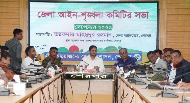 শেরপুরে শারদীয় দুর্গাপূজা ২০২৫ উদযাপন উপলক্ষে প্রস্তুতিমূলক সভা অনুষ্ঠিত